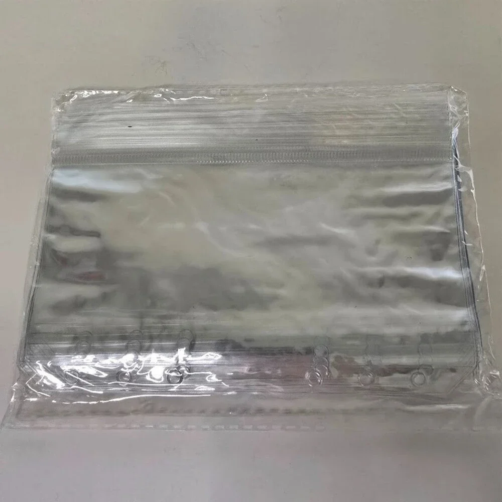 12 Clear A6 Cash & Document Envelopes - Zippered Binder Pockets for Organization
